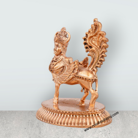 Kamadhenu Idol - 2 x 1.75 Inches | Panchaloha Statue/ Kamdhenu Murti/ Kamadhenu Statue for Pooja/ 65 Gms Approx - Retail Maharaj