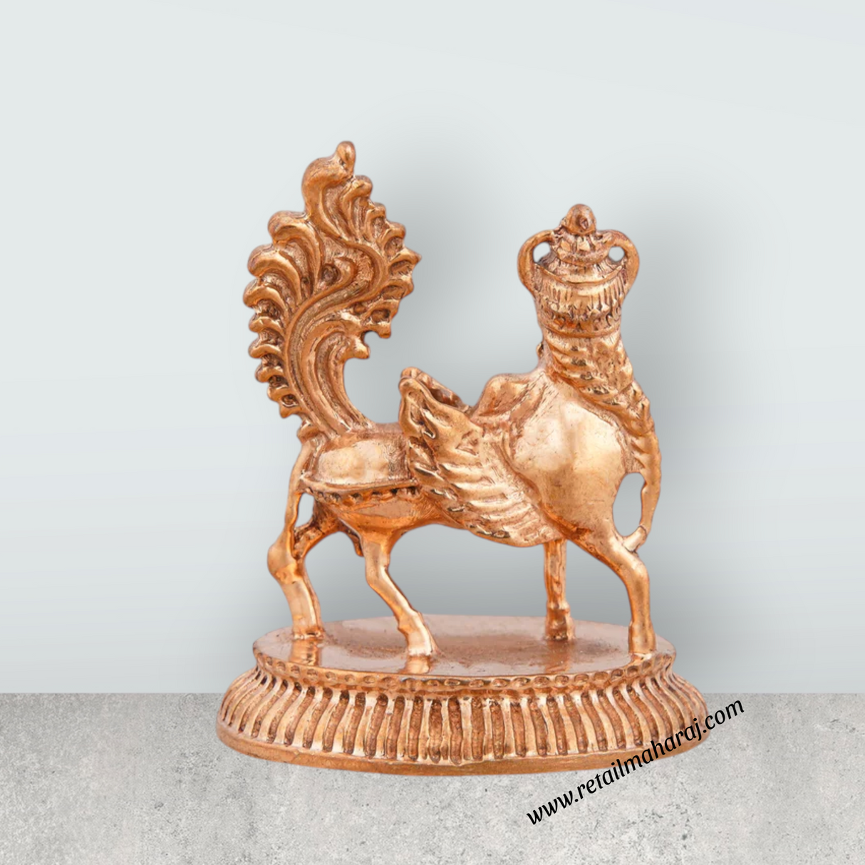 Kamadhenu Idol - 2 x 1.75 Inches | Panchaloha Statue/ Kamdhenu Murti/ Kamadhenu Statue for Pooja/ 65 Gms Approx - Retail Maharaj