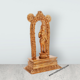Guruvayurappan Idol Standing On Base - 12 x 7 Inches | Panchaloha Guruvayoorappan Vigraham With Arch for Pooja - Retail Maharaj
