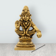 Ayyappan Statue Sitting On Base - 2.5 x 1.5 Inches | Antique Brass Idol/ Ayyappa Idol for Pooja - Retail Maharaj