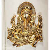 Metal Ganesha Ji Statue Decorative Showpiece – Handcrafted Ganpati Idol for Home Decor & Auspicious Gifting (Glossy Finish, Made in India)