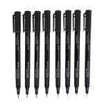 Brustro Professional Pigment Fineliner Set of 8 Black Ink for Technical Drawing - Retail Maharaj
