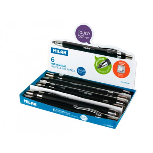 Milan Rubber Touch Mechanical Pencil with 5.2mm Lead and Built-in Sharpener - Retail Maharaj