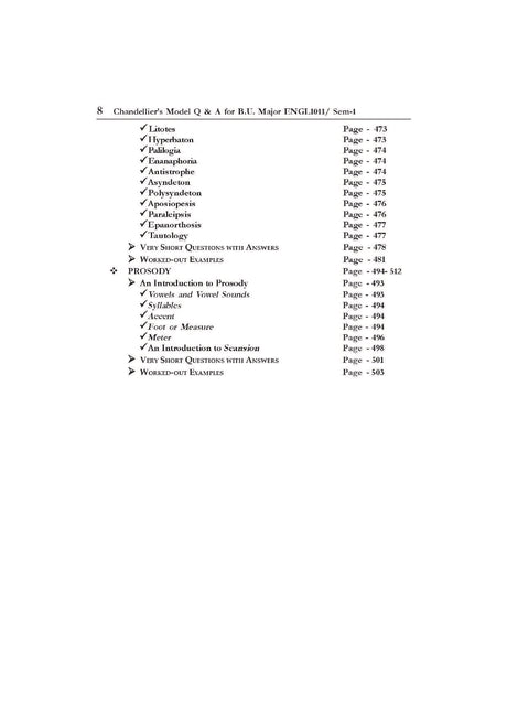 A MODEL QUE. & ANS. FOR IND. TO SELECTED POETRY & PROSE (ENGL1011), SEM-1, B.U. (English Version) - Retail Maharaj