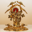 Radha Krishna Standing Playing Flute Under Tree – Metal Idol Statue with Gold Antique Finish by Sanskriti Vibes | Pooja & Home Decor - Retail Maharaj