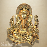 Metal Ganesha Ji Statue Decorative Showpiece – Handcrafted Ganpati Idol for Home Decor & Auspicious Gifting (Glossy Finish, Made in India)