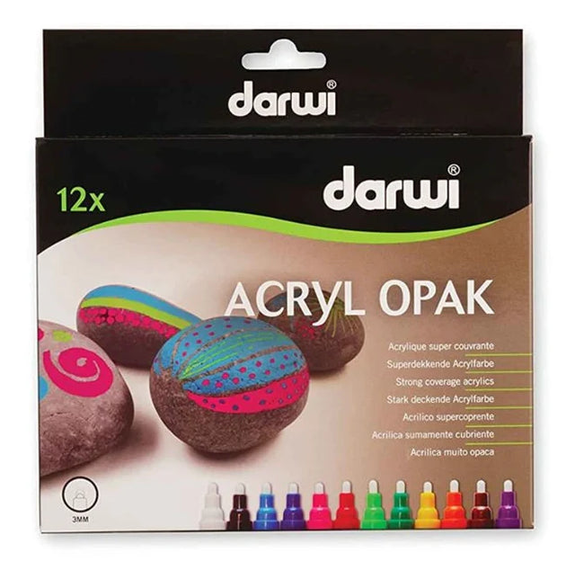 Darwi Acryl Opak Maker 3mm Set of 12-3ml - Retail Maharaj