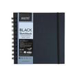 Brustro 6 x 6 Inch Black Paper Sketchbook Wiro Bound 200 GSM 40 Sheets - Retail Maharaj