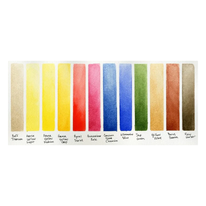 Daniel Smith 12 Color Hand Poured Watercolor Half Pan Set with Metal Box - Retail Maharaj