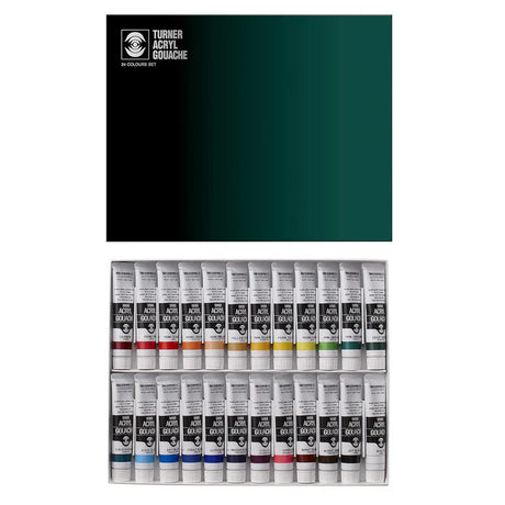 Turner Acrylic Gouache Colour Paint Set 24 Tubes 20ml Each - Retail Maharaj