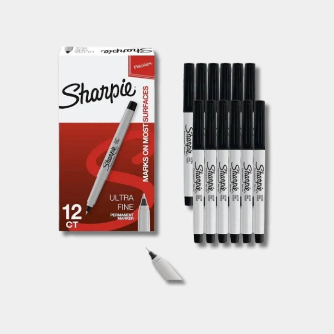 Sharpie Ultra Fine Black Pack of 12 for Precise Marking and Detailing - Retail Maharaj