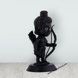 Ayodhya Ram Lalla Ji Car Dashboard Stand - 4 x 1.5 Inches | Car Decor / Black Colour Rama Idol For Gifting - Retail Maharaj