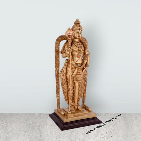 Murugan Statue - 12 x 5.5 Inches | Resin Standing Kartikeya Statue for Pooja - Retail Maharaj
