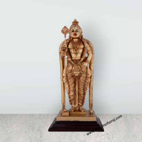 Murugan Statue - 9 x 4.5 Inches | Resin Standing Kartikeya Statue for Pooja - Retail Maharaj