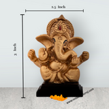 Ganesh Murti With Base - 3 x 2.5 Inches | Resin Ganpati Murti / Sitting Vinayaka Statue for Pooja - Retail Maharaj