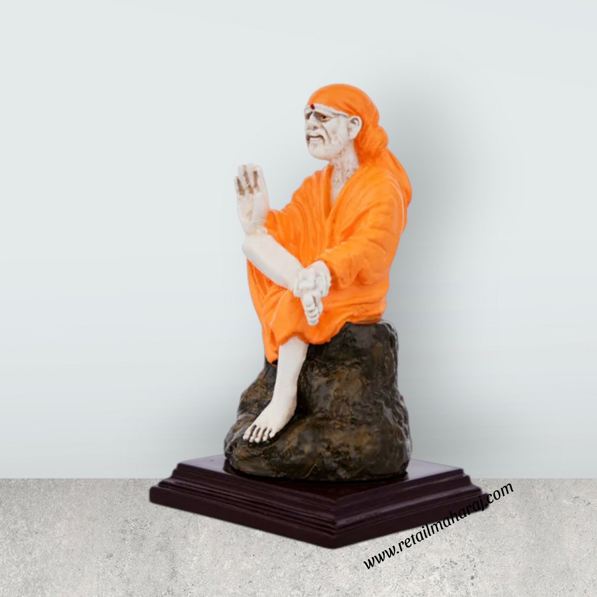 Shirdi Saibaba - 5 Inches | Sai Baba Murti/ Marble Dust Saibaba Statue/ Sai Baba Idol for Home - Retail Maharaj