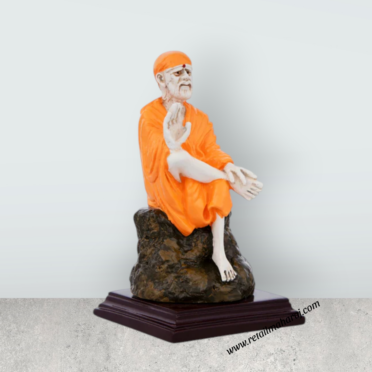 Shirdi Saibaba - 5 Inches | Sai Baba Murti/ Marble Dust Saibaba Statue/ Sai Baba Idol for Home - Retail Maharaj