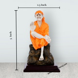 Shirdi Saibaba - 5 Inches | Sai Baba Murti/ Marble Dust Saibaba Statue/ Sai Baba Idol for Home - Retail Maharaj