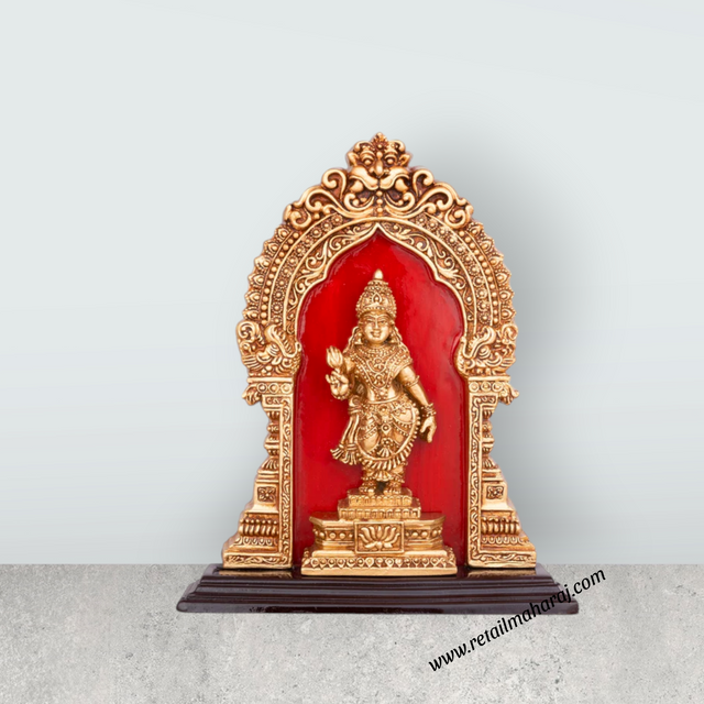 Kanyaka Parameswari Devi With Arch Standing On Base - 7.5 x 6 Inches | Resin Statue/ Kanyaka Parameswari for Pooja - Retail Maharaj
