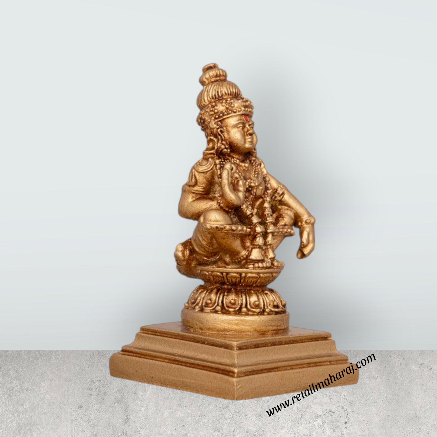 Ayyappan Statue - 3 x 1.5 Inches | Resin Statue/ Ayyappa Idol/ Ayyappan Vigraham for Pooja - Retail Maharaj