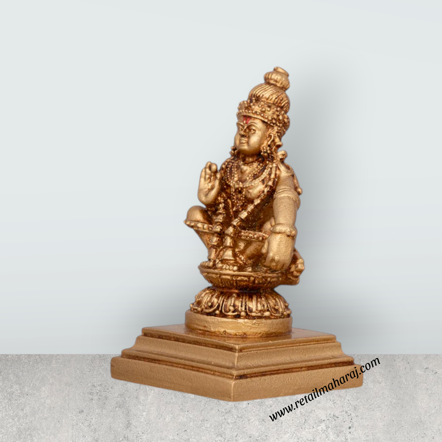 Ayyappan Statue - 3 x 1.5 Inches | Resin Statue/ Ayyappa Idol/ Ayyappan Vigraham for Pooja - Retail Maharaj