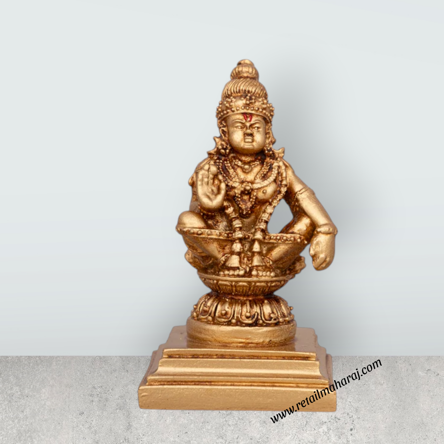 Ayyappan Statue - 3 x 1.5 Inches | Resin Statue/ Ayyappa Idol/ Ayyappan Vigraham for Pooja - Retail Maharaj