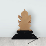 Saraswati Murti Sitting On Lotus Flower - 4 x 3.25 Inches | Resin Statue/ Saraswathy Idol With Base for Pooja - Retail Maharaj