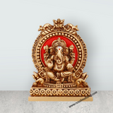 Ganesh Murti With Arch - 4 x 3 Inches | Resin Ganpati Murti Sitting On Sinhasan for Pooja - Retail Maharaj