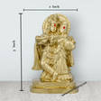 Radha Krishna Murti With Base - 3 x 2 Inches | Resin Statue / Gold Polish Radha Krishna Idol for Pooja - Retail Maharaj