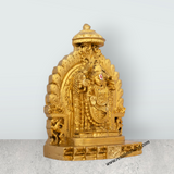 Simhasan Balaji Murti - 5 x 4 Inch | Resin Statue/ Gold Polish Balaji Idol for Pooja/ 296 Gms Approx - Retail Maharaj