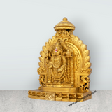 Simhasan Balaji Murti - 5 x 4 Inch | Resin Statue/ Gold Polish Balaji Idol for Pooja/ 296 Gms Approx - Retail Maharaj