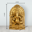 Ganesh Murti With Arch - 6 x 4 Inches | Resin Statue/ Gold Polish Ganpati Murti for Pooja/ 450 Gms Approx - Retail Maharaj