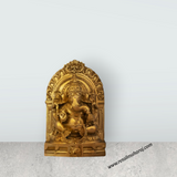 Ganesh Murti With Arch - 6 x 4 Inches | Resin Statue/ Gold Polish Ganpati Murti for Pooja/ 450 Gms Approx - Retail Maharaj