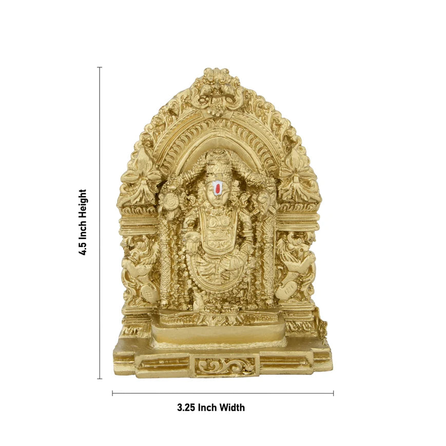 Balaji Murti With Arch - 4.5 x 3.25 Inches | Balaji Idol/ Resin Statue/ Venkateswara Swamy Idol for Pooja - Retail Maharaj