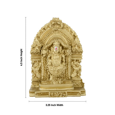 Balaji Murti With Arch - 4.5 x 3.25 Inches | Balaji Idol/ Resin Statue/ Venkateswara Swamy Idol for Pooja - Retail Maharaj