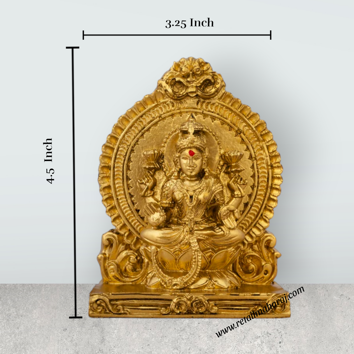 Lakshmi Idol With Arch - 4.5 x 3.25 Inches | Resin Statue/ Laxmi Murti/ Lakshmi Murti for Pooja - Retail Maharaj