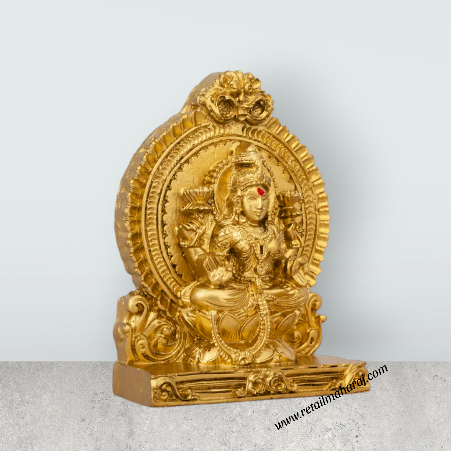 Lakshmi Idol With Arch - 4.5 x 3.25 Inches | Resin Statue/ Laxmi Murti/ Lakshmi Murti for Pooja - Retail Maharaj