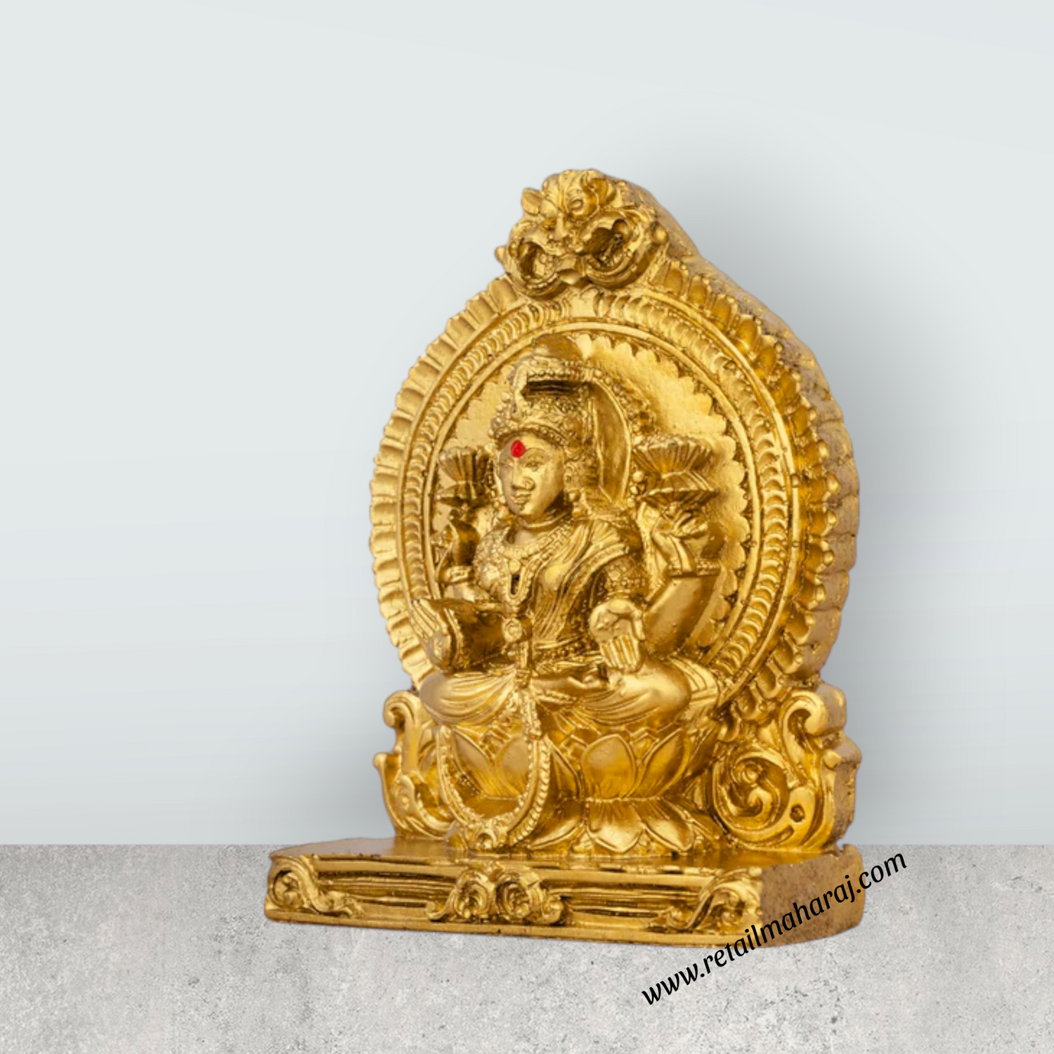 Lakshmi Idol With Arch - 4.5 x 3.25 Inches | Resin Statue/ Laxmi Murti/ Lakshmi Murti for Pooja - Retail Maharaj