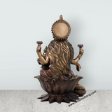 Lakshmi Idol Sitting On Lotus - 7 x 4 Inches | Resin Statue/ Laxmi Idol/ Lakshmi Murti for Pooja - Retail Maharaj
