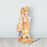 Lord Krishna Standing On Base Murti - 10 x 5 Inches | Painting Marble Idol / Krishna statue / Decor For Home & Pooja - Retail Maharaj