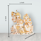 Lord Shiva Family Murti - 10 x 9 Inches | Painting Marble Idol/ Shivan Family Idol / Shiva Family Statue for Pooja - Retail Maharaj