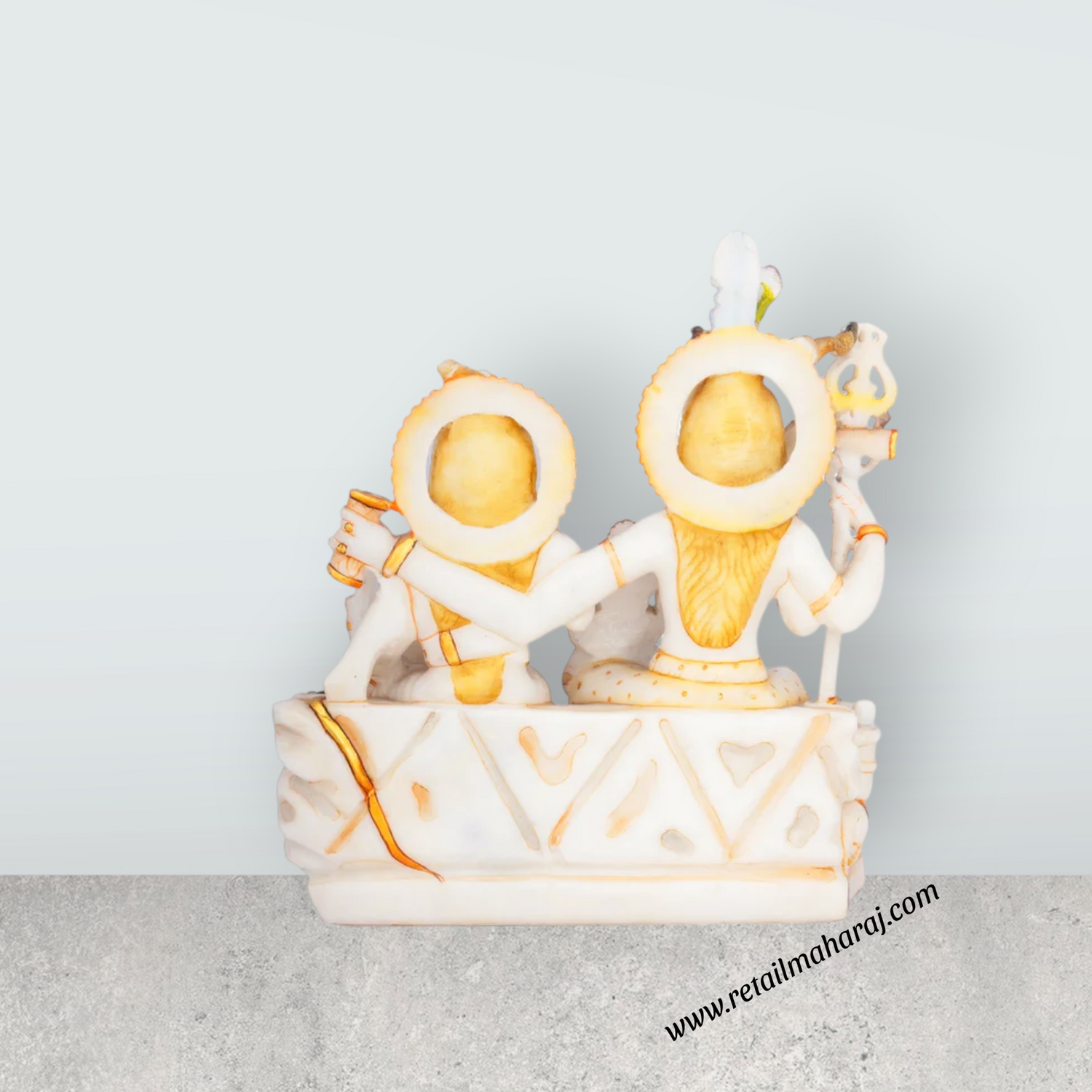 Lord Shiva Family Murti - 10 x 9 Inches | Painting Marble Idol/ Shivan Family Idol / Shiva Family Statue for Pooja - Retail Maharaj