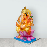 Ganesha Murti - 12 x 8 Inches | Painting Marble Idol/ Ganapathi Statue/ Vinayagar statue Decor for Home & Pooja - Retail Maharaj