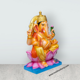 Ganesha Murti - 12 x 8 Inches | Painting Marble Idol/ Ganapathi Statue/ Vinayagar statue Decor for Home & Pooja - Retail Maharaj