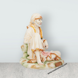 Saibaba Statue - 6.5 x 5.5 Inches | Resin Statue/ Sai Baba Vigraham for Pooja - Retail Maharaj