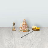 Saibaba Statue - 6.5 x 5.5 Inches | Resin Statue/ Sai Baba Vigraham for Pooja - Retail Maharaj