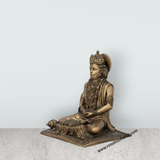 Anjaneya Statue - 7 x 6 Inches | Resin Statue/ Brass Polish Hanuman Statue for Pooja - Retail Maharaj