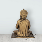 Anjaneya Statue - 7 x 6 Inches | Resin Statue/ Brass Polish Hanuman Statue for Pooja - Retail Maharaj