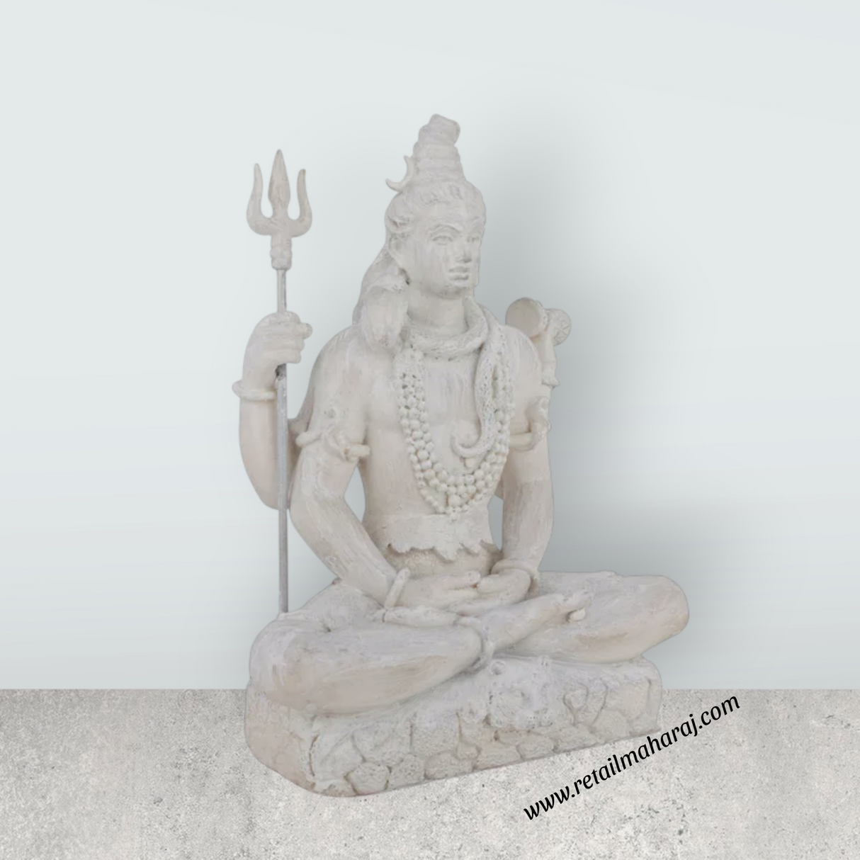 Saraswati Murti Sitting On Base - 6 x 5 Inches | Resin Statue / White Colour Saraswathy Idol For Worship - Retail Maharaj