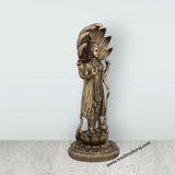 Vishnu Murti - 12 x 5 Inches | Resin Statue/ Brass Polish Vishnu Idol for Pooja - Retail Maharaj